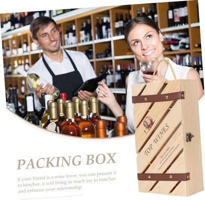 Logo personalizzato Acceptabile Cassa di vino in legno per bottiglia di vino rosso Box contenitore regalo