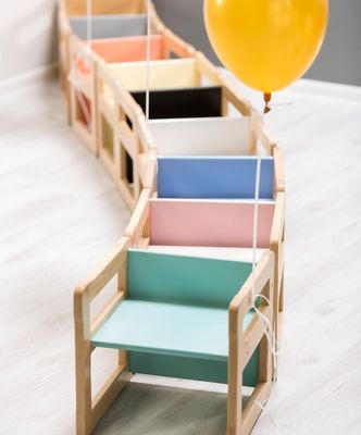 Logo personalizzato Funzione di risparmio di spazio 202406 Poltrona Montessori in legno multifunzionale