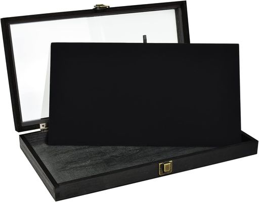 Taglia personalizzata Logo colore gioielli in legno Display Box di stoccaggio con coperchio in legno massello