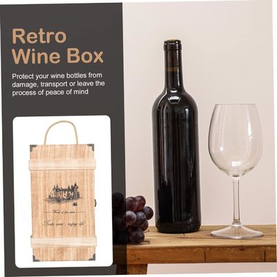 Scatola di vino in legno di pino fatta a mano con coperchio per contenitori vuoti decorativi di taglia personalizzata