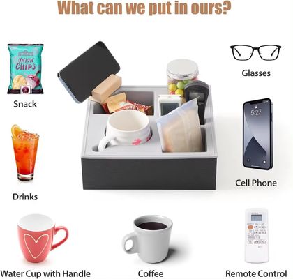 Acqua resistente anti-discarica di legno divano porta tazze vassoio per letto divano organizzatore fatto a mano