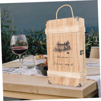 Scatola di vino in legno di pino fatta a mano con coperchio per contenitori vuoti decorativi di taglia personalizzata