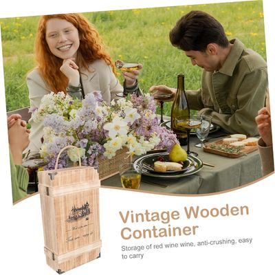 Scatola di vino in legno di pino fatta a mano con coperchio per contenitori vuoti decorativi di taglia personalizzata