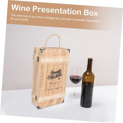 Scatola di vino in legno di pino fatta a mano con coperchio per contenitori vuoti decorativi di taglia personalizzata