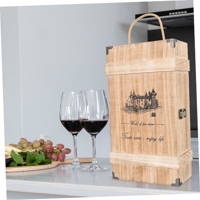Scatola di vino in legno di pino fatta a mano con coperchio per contenitori vuoti decorativi di taglia personalizzata
