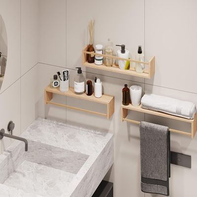 Mensole galleggianti in legno massello per il ripostiglio a parete e organizzatore di stanze per bambini