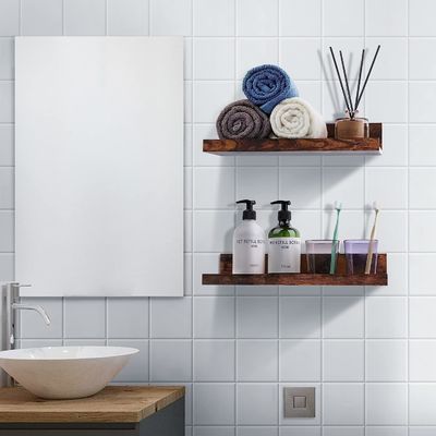 Cucina a risparmio di spazio Set di 5 piccole immagini Margine casa Legno scaffali galleggianti per il muro