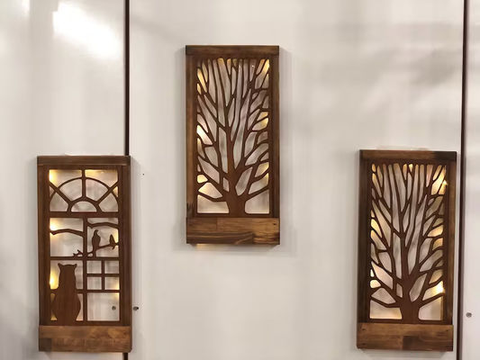 Decorazione murale a LED in legno artigianale per camera da letto