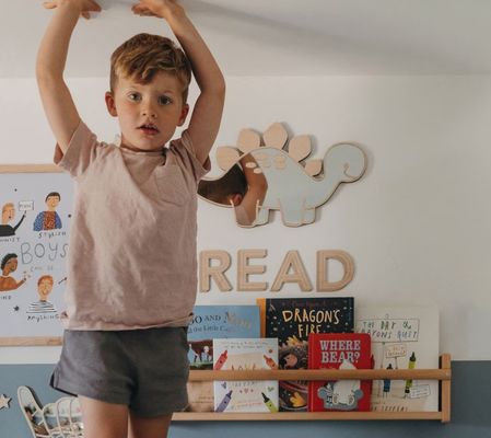 Logo personalizzato In legno a forma di dinosauro specchio a telaio con telaio in legno e legno