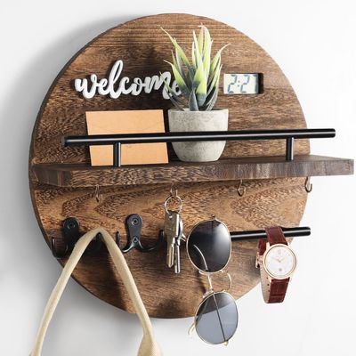 Porta chiavi in legno in stile moderno per il muro risparmiare spazio e aggiungere fascino all'ingresso corridoio cucina ufficio