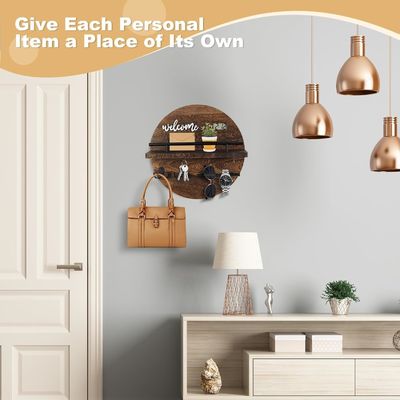 Porta chiavi in legno in stile moderno per il muro risparmiare spazio e aggiungere fascino all'ingresso corridoio cucina ufficio