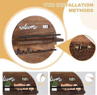 Porta chiavi in legno in stile moderno per il muro risparmiare spazio e aggiungere fascino all'ingresso corridoio cucina ufficio