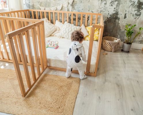 OEM letto in legno eco-compatibile con protezione extra letto per bambini letto da gioco letto in legno massello