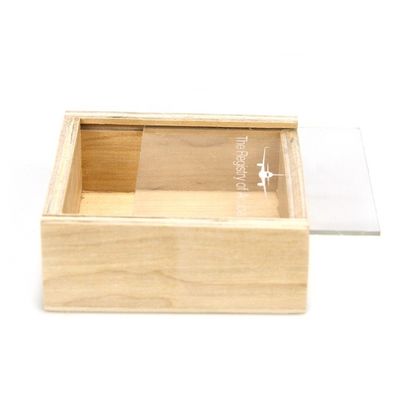 Logo personalizzato, marchio, scatola di legno accettabile con coperchio scorrevole 10x10x3.8cm