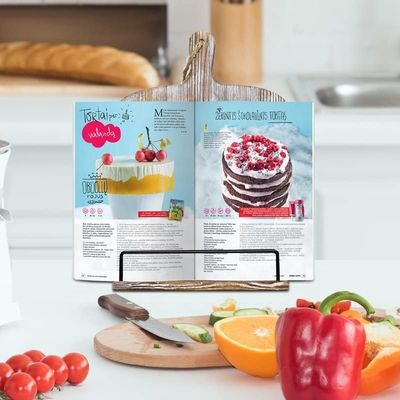 Mensola di lettura in legno Mensola di calendario con telaio in legno massello e campione gratuito