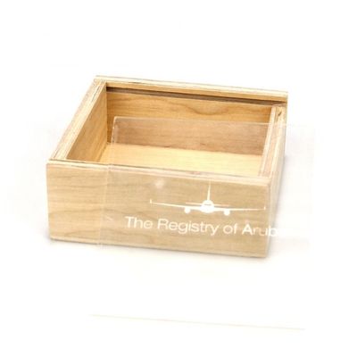 Logo personalizzato, marchio, scatola di legno accettabile con coperchio scorrevole 10x10x3.8cm