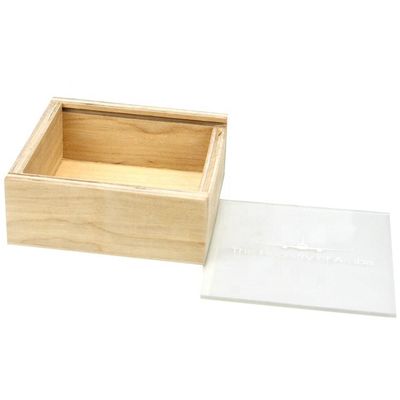 Logo personalizzato, marchio, scatola di legno accettabile con coperchio scorrevole 10x10x3.8cm