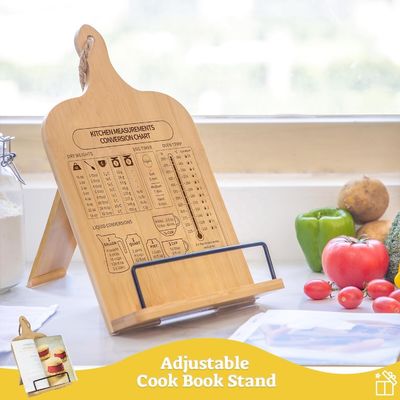 OEM ODM Accepted Holder di libro di cucina in legno Regolabile libro di cucina Stand per il bancone della cucina