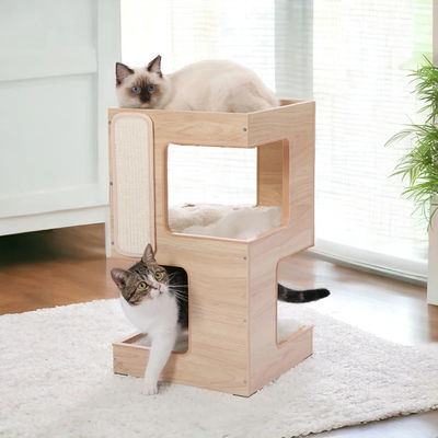 Forma personalizzata Gatto arrampicarsi Scratcher Albero di giocattoli Moderni regali in legno per animali domestici per Cat House