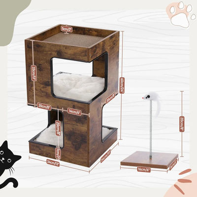 Forma personalizzata Gatto arrampicarsi Scratcher Albero di giocattoli Moderni regali in legno per animali domestici per Cat House