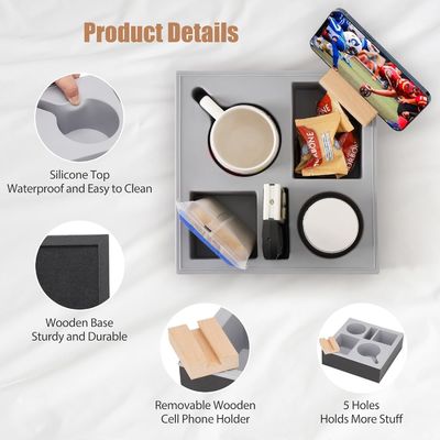 Divano in legno di silicone Caddy organizzatore per divano impermeabile auto accetta ordini personalizzati