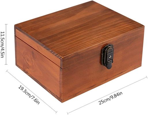 Timber Custom Decorative Handmade Craft Large Wood Box 9.3X7.6X4.5 Inch Ordine su misura