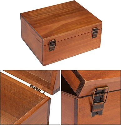 Timber Custom Decorative Handmade Craft Large Wood Box 9.3X7.6X4.5 Inch Ordine su misura