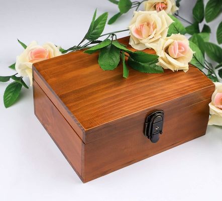 Timber Custom Decorative Handmade Craft Large Wood Box 9.3X7.6X4.5 Inch Ordine su misura
