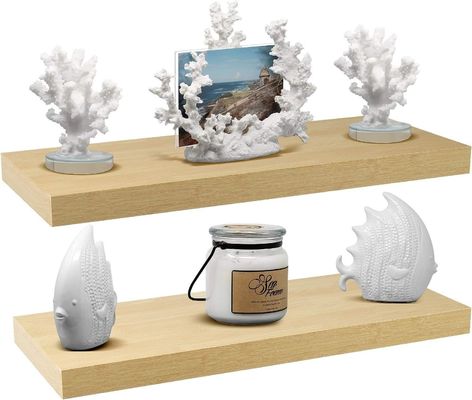 60.96cm x 22.86cm Mensole galleggianti in acero Set di 2 per contenere elettrodomestici