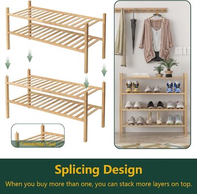 Rack per scarpe in bambù multifunzionale a tre strati La soluzione definitiva per lo stoccaggio degli armadi