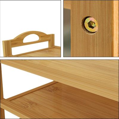 Scaffale per scarpe in bambù naturale in legno a 5 livelli scaffale di stoccaggio impilabile per OEM multifunzione