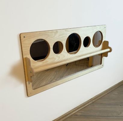 Specchio Montessori Tirare su Bar di legno e Baby Specchio pavimento per l'ottimizzazione dello spazio