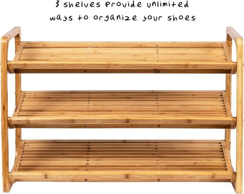 Scaffalatura in bambù a 3 livelli per soggiorno