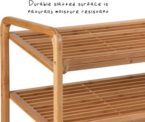 Scaffalatura in bambù a 3 livelli per soggiorno