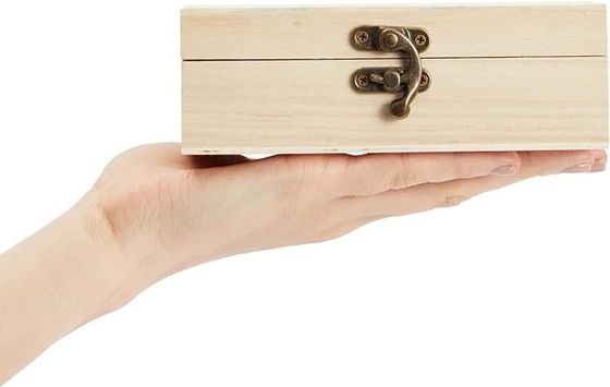 6 Imballate Cappelle anteriori Chiusure a cerniera Scatole in legno non finite per artigianato regalo