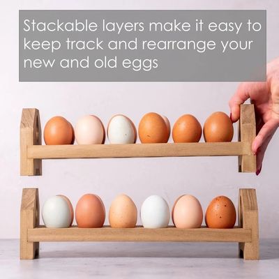 Tavolo di cartone di uova in legno in bambù fatto a mano o portauova in legno su misura per la cucina di casa di campagna