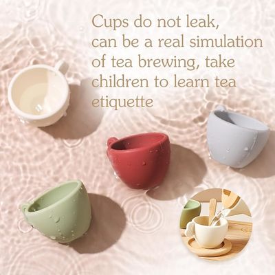 Disegni personalizzati Set di tè in legno per bambini Copri tazze e vassoi per servire