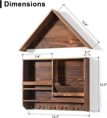 Facile da installare Decorative chiavi in legno hanging Rack con 5 doppi ganci Logo personalizzato