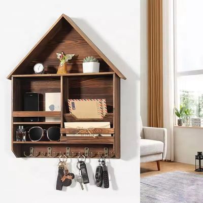 Facile da installare Decorative chiavi in legno hanging Rack con 5 doppi ganci Logo personalizzato