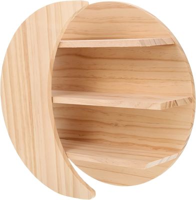 Risparmiare spazio con montaggio di parete di luna di legno scaffali galleggianti Soluzione di stoccaggio sostenibile