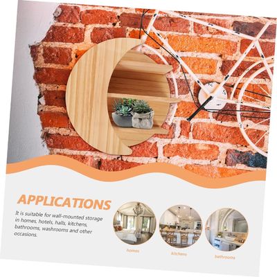 Risparmiare spazio con montaggio di parete di luna di legno scaffali galleggianti Soluzione di stoccaggio sostenibile