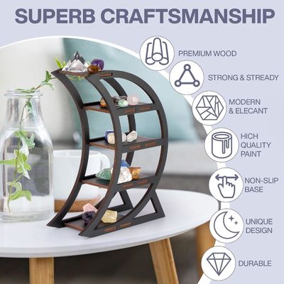 Appartamento Ripiano di cristallo in legno porta lunari Ripiani decorativi per soggiorno