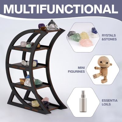 Appartamento Ripiano di cristallo in legno porta lunari Ripiani decorativi per soggiorno