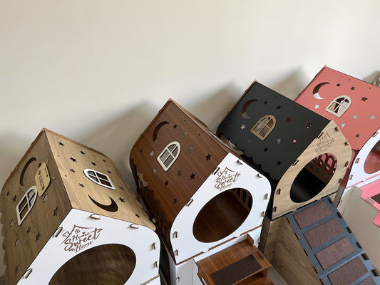 Arredamento per gatti moderno con forma personalizzata Casa di coniglio in legno per gatti e piccoli animali
