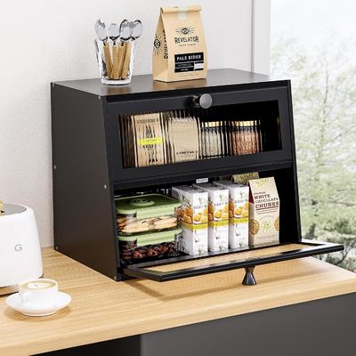 Fatto a mano grande cassetta di pane di fattoria in legno con finestra di legno di legno per il beneficio