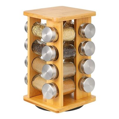 Organizzatore di scaffali rotanti in acciaio inossidabile a 4 livelli