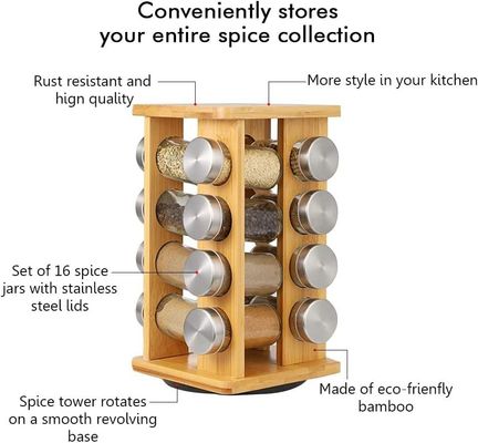 Organizzatore di scaffali rotanti in acciaio inossidabile a 4 livelli