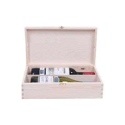 Scatola di vino in legno di pino con pacchetto regalo 34x20x10 cm personalizzato