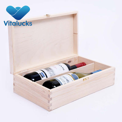 Scatola di vino in legno di pino con pacchetto regalo 34x20x10 cm personalizzato