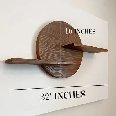 Scaffale a parete in legno telaio a cristallo a telaio galleggiante